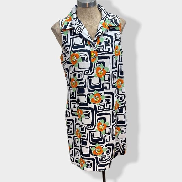 Guess Vintage Tropical Print Sleeveless‎ Dress 11 - Picture 1 of 4